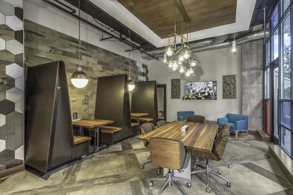 Community seating area at Greenside in Charlotte, North Carolina