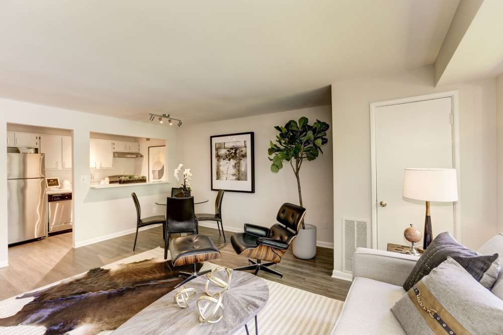 furnished living room at The Landings II in Fort Belvoir, Virginia