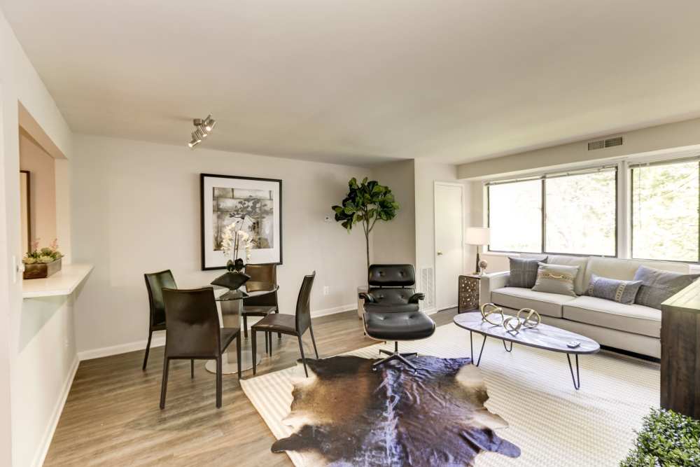 living room with furnishings at The Landings II in Fort Belvoir, Virginia