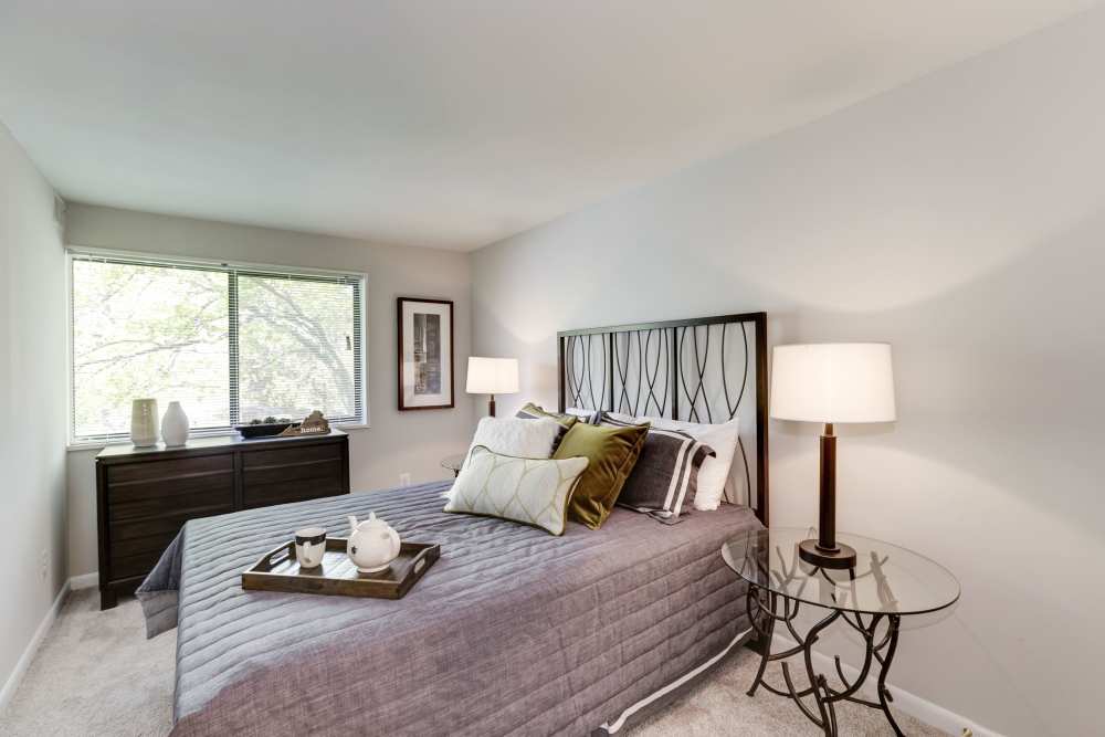 model bedroom at The Landings II in Fort Belvoir, Virginia