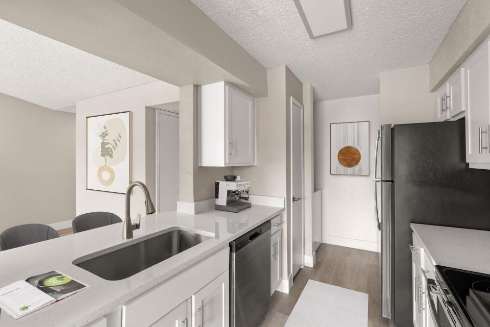 Modern kitchen area at Cielo on Gilbert in Mesa, Arizona
