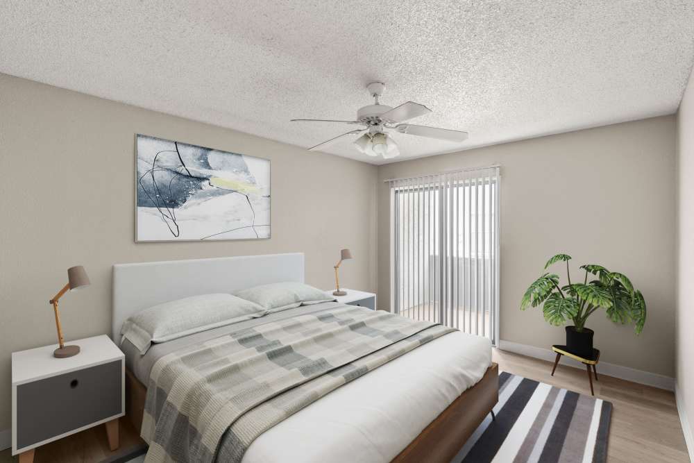 Model unit bedroom area at Cielo on Gilbert in Mesa, Arizona