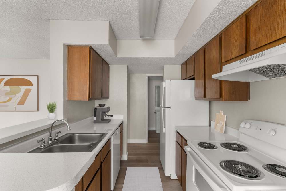 Modern looking kitchen area at Cielo on Gilbert in Mesa, Arizona