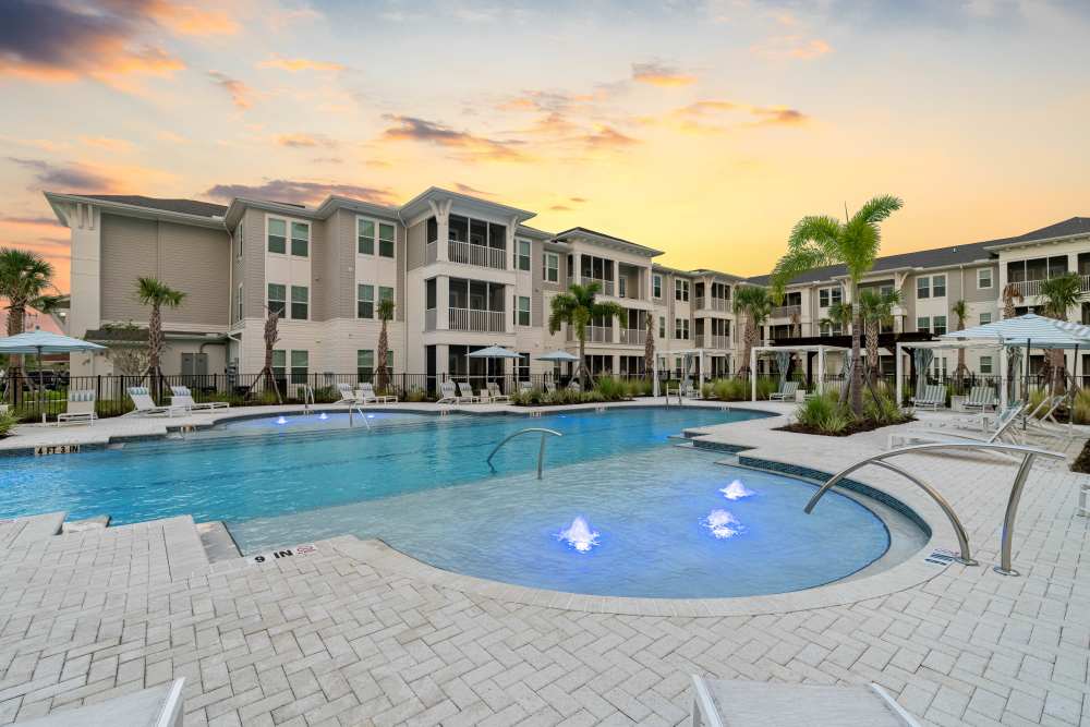 Resort-style swimming pool at The Griffon Vero Beach in Vero Beach, Florida