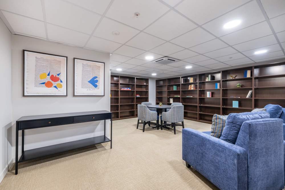 Community library at Traditions at Hazelwood in Portland, Oregon