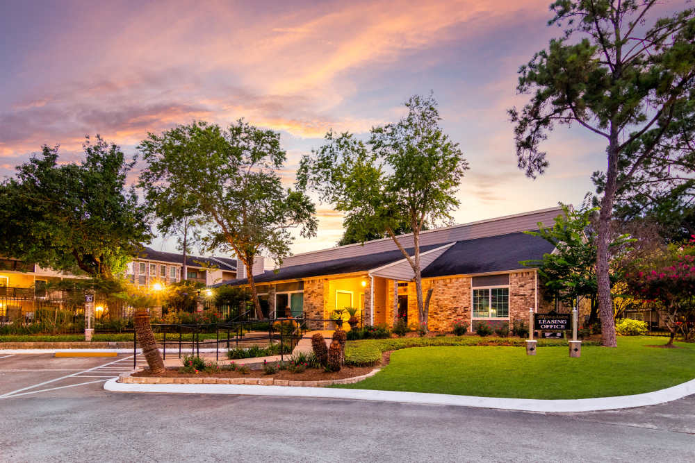 Leasing office exterior view  at The Abbey At Enclave in Houston, Texas