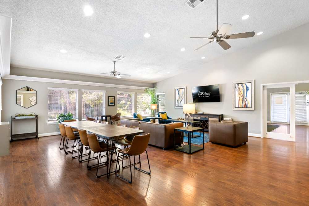 Clubhouse with large seating area  at The Abbey At Enclave in Houston, Texas