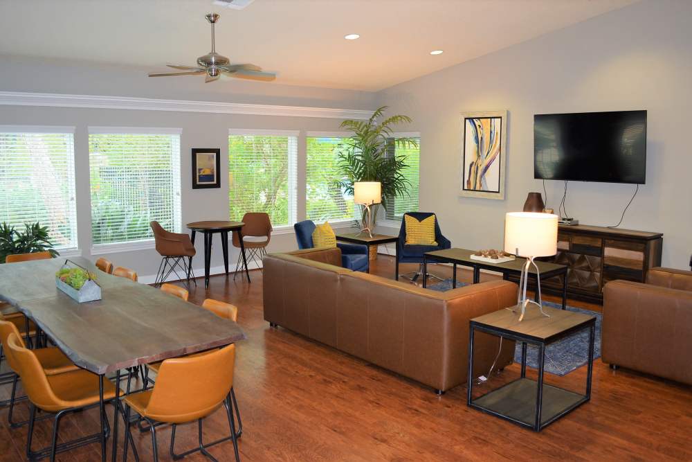 Spacious Clubhouse at The Abbey At Enclave in Houston, Texas
