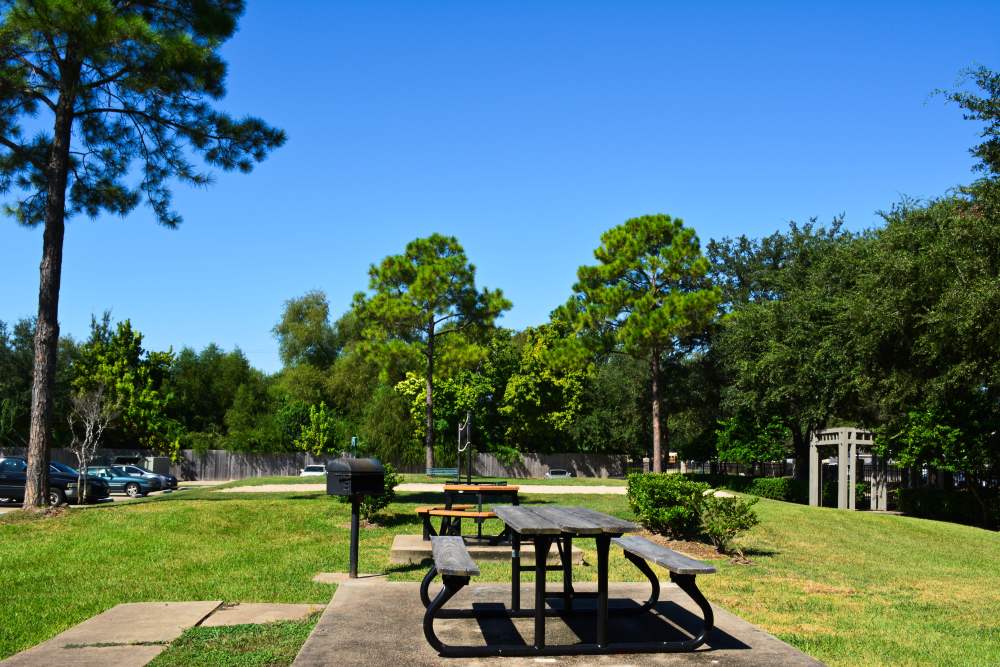 Outside seating area  at The Abbey At Enclave in Houston, Texas