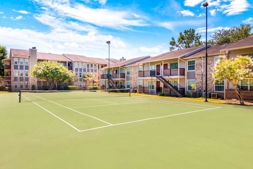 Tennis court with nice view at The Abbey At Enclave in Houston, Texas