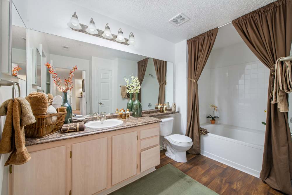 Apartment bathroom 3 at Hollis 7601 in Charlotte, North Carolina