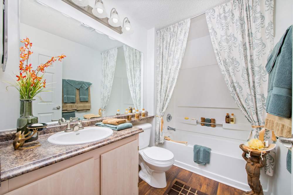 Apartment bathroom 4 at Hollis 7601 in Charlotte, North Carolina