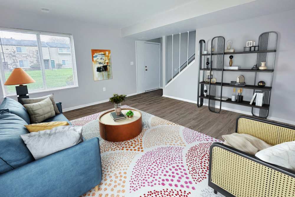 Living room at Cornerstone Crossing in Columbus, Ohio