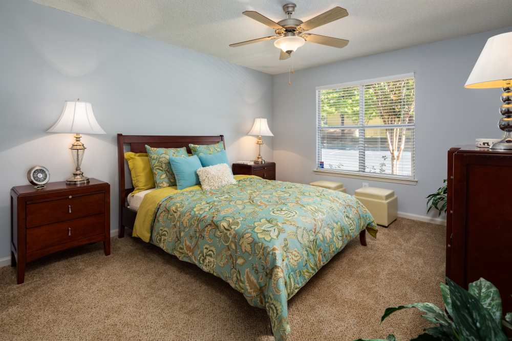 Apartment master bedroom at Southwinds Point in Stockbridge, Georgia