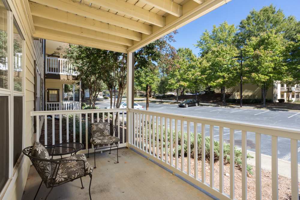 Apartment balcony at Southwinds Point in Stockbridge, Georgia
