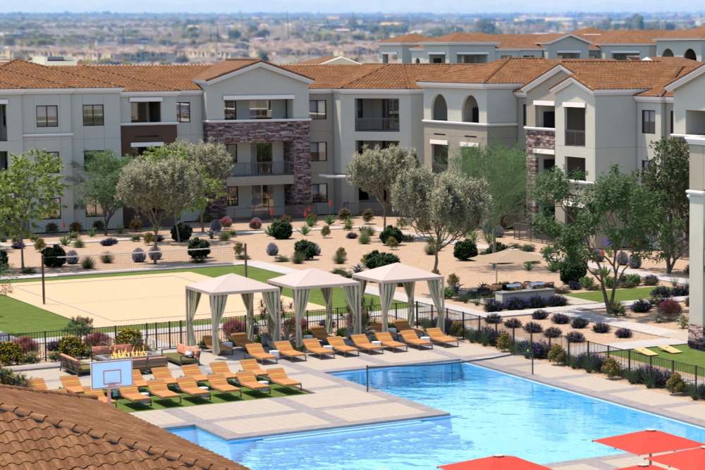 Sand Volleyball Court at Tuscany at Gabriella Pointe in Gilbert, Arizona
