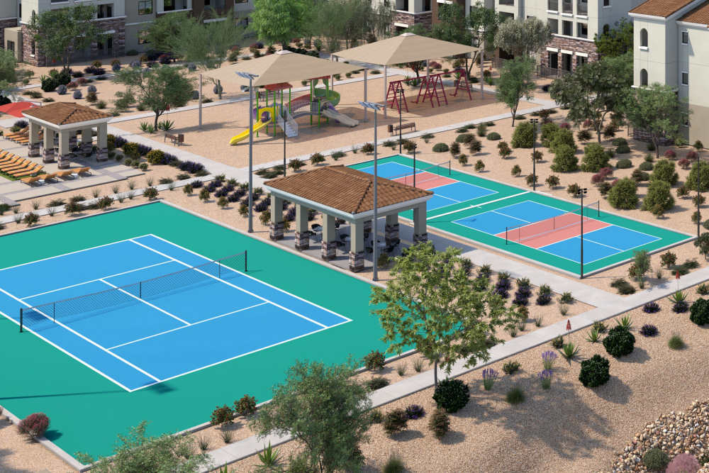 Pickleball and Tennis Courts at Tuscany at Gabriella Pointe in Gilbert, Arizona