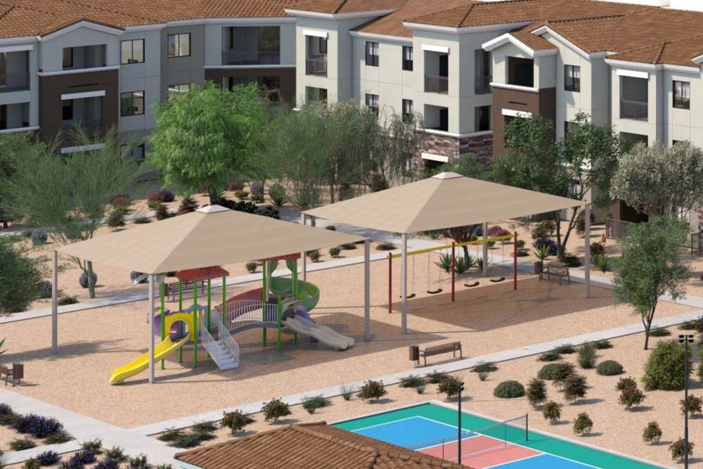 Shaded Playground at Tuscany at Gabriella Pointe in Gilbert, Arizona