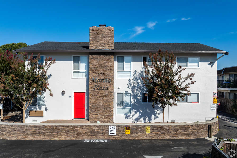 Two-Bedroom Apartments in San Leandro, CA - Marina Plaza Apartments -  Apartment Complex View, and Sidewalk Access
