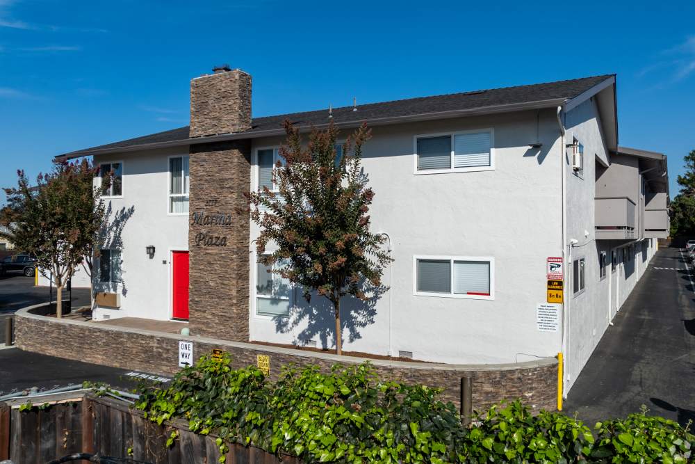 Two-Bedroom Apartments in San Leandro, CA - Marina Plaza Apartments -  Apartment Complex View, and Sidewalk Access