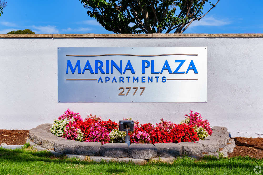 Marina Plaza Apartments signage