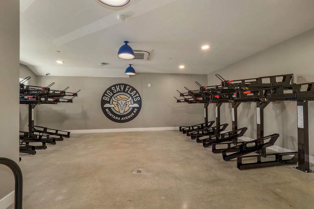 Bike storage and repair room at Big Sky Flats in Washington, District of Columbia