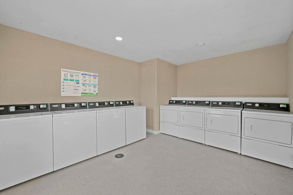 Community laundry for the residents at Broadmoor Place in Irving, Texas
