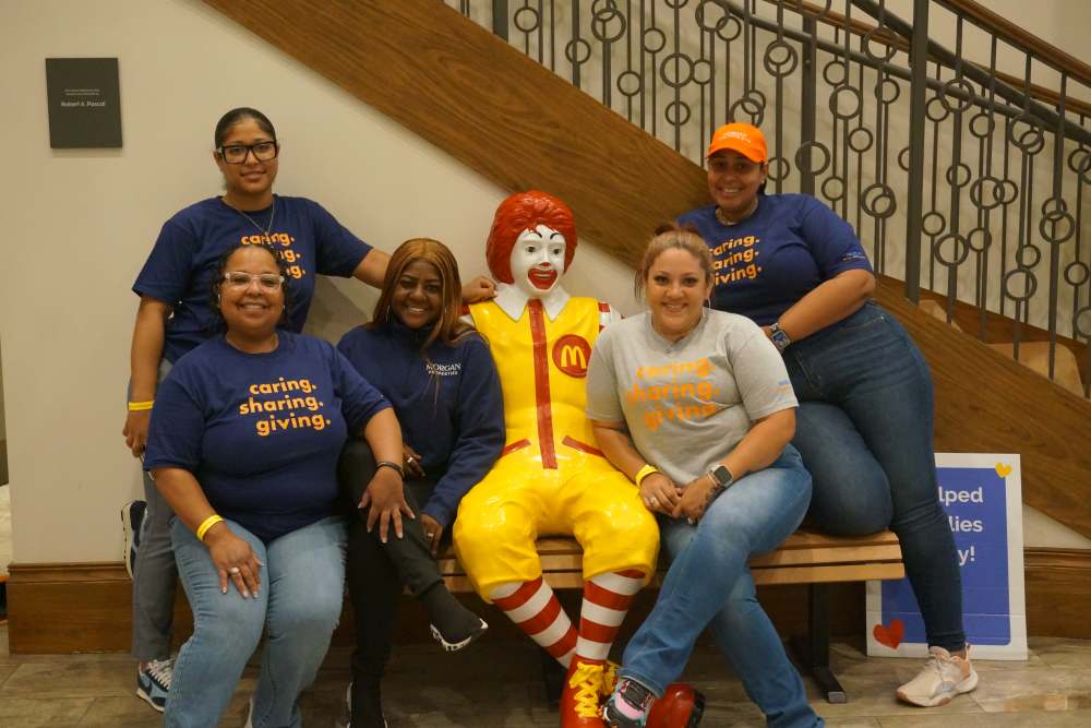 Ronald McDonalds with our workers at Morgan Properties in Conshohocken, PennsylvaniaG