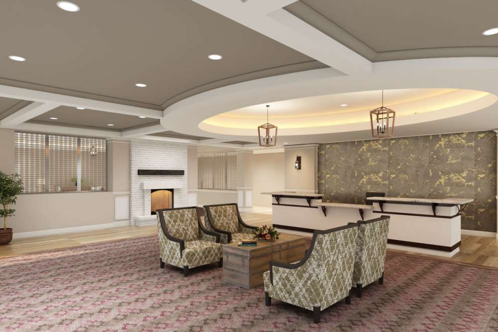 Lobby area at Harmony at Tucker Station in Louisville, Kentucky