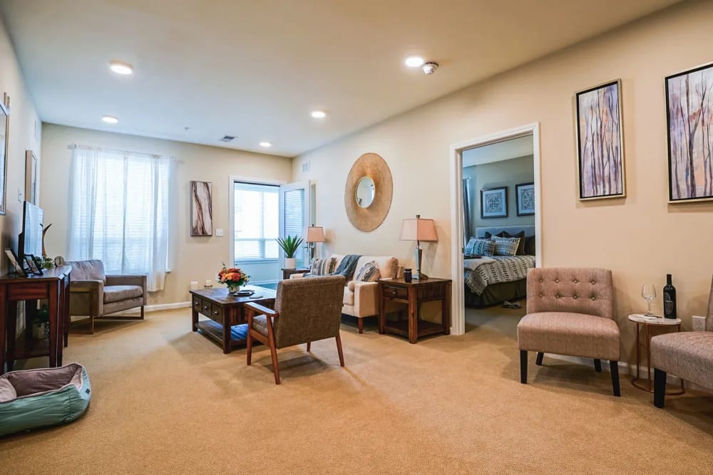 Modern living rooms at Harmony at Avon in Avon, Indiana