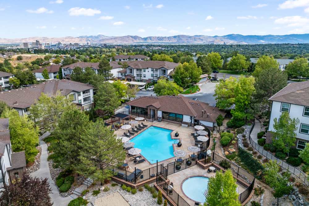 Beautiful community with a swimming pool at The Peak at Sky Mountain in Reno, Nevada