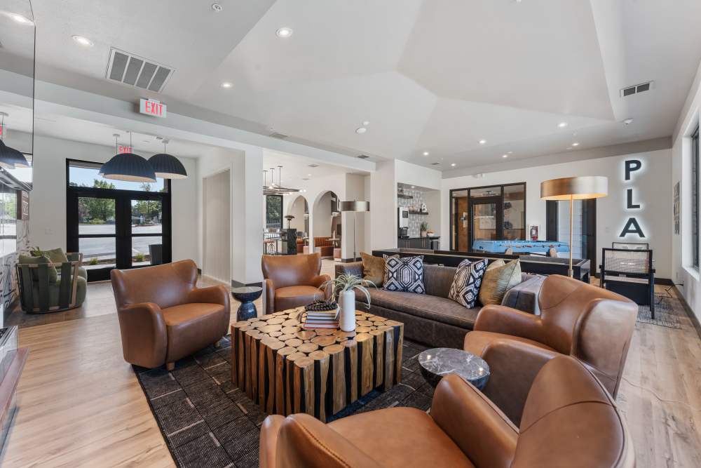 Ample seating in the resident lounge at The Peak at Sky Mountain in Reno, Nevada