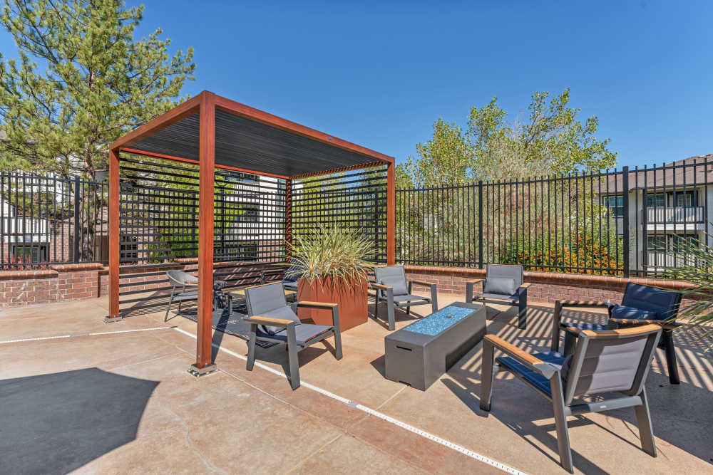 Outdoor seating at The Peak at Sky Mountain in Reno, Nevada