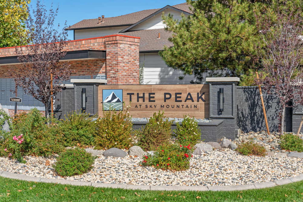 Monument sign at The Peak at Sky Mountain in Reno, Nevada