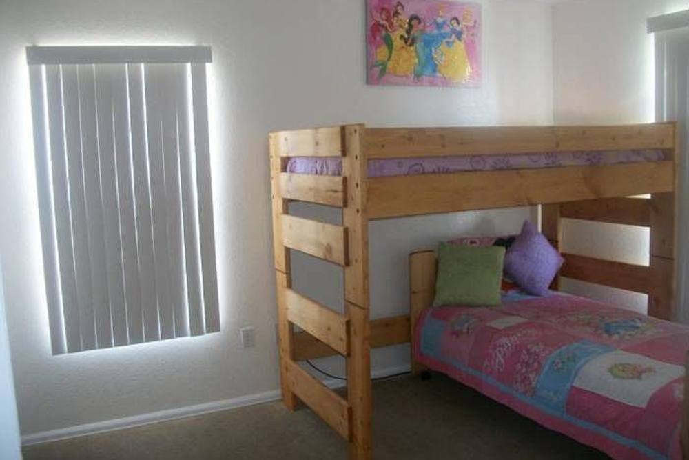 Bunk beds in a bedroom at Spring Hollow Apartments in Brighton, Colorado