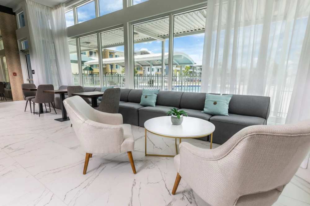 Lounge with seating at Sophia Square in Homestead, Florida