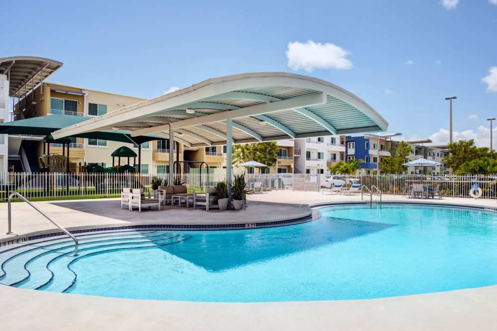 Luxury community pool at Sophia Square in Homestead, Florida
