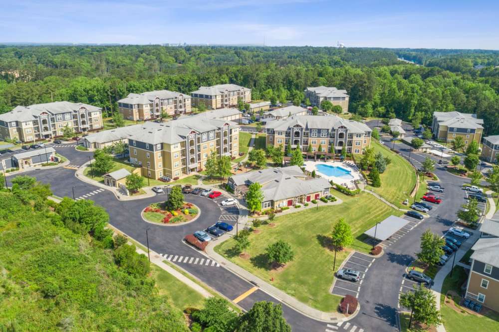 Aerial view of community at Retreat at RTP in Durham, North Carolina