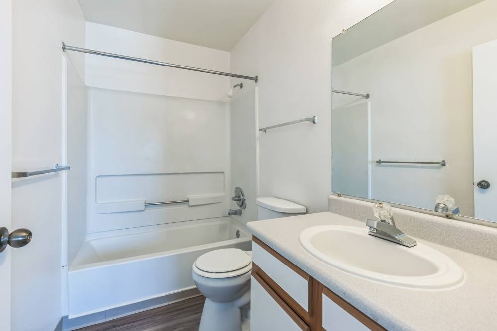 Bathroom with shower and tub at Timber Lake in Avon, Ohio