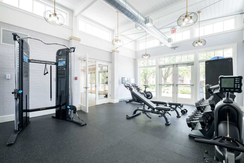 Fitness center at Beacon Hill Apartments in Alexandria, Virginia