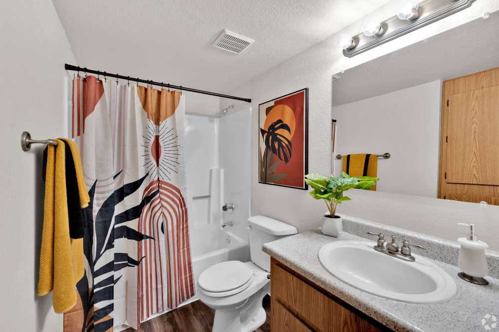 Bathroom with shower at Ashford Park in Sacramento, California