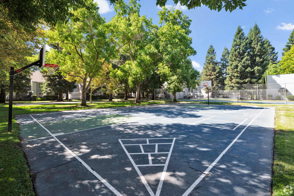 Basketball court at Ashford Park in Sacramento, California