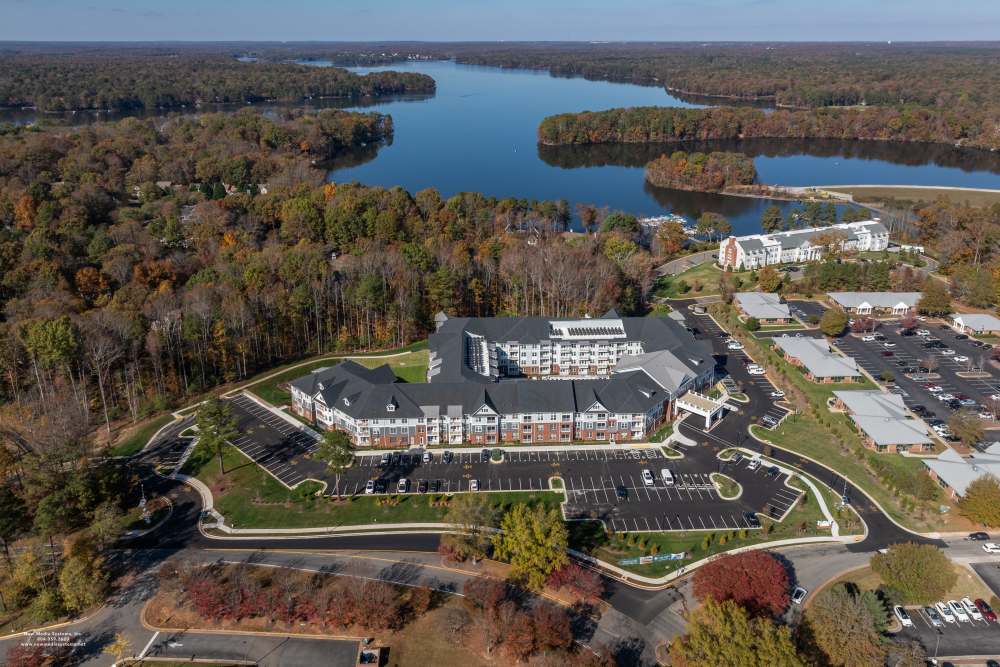 Aerial view of the community at Lake Forest at Swift Creek in Midlothian, Virginia