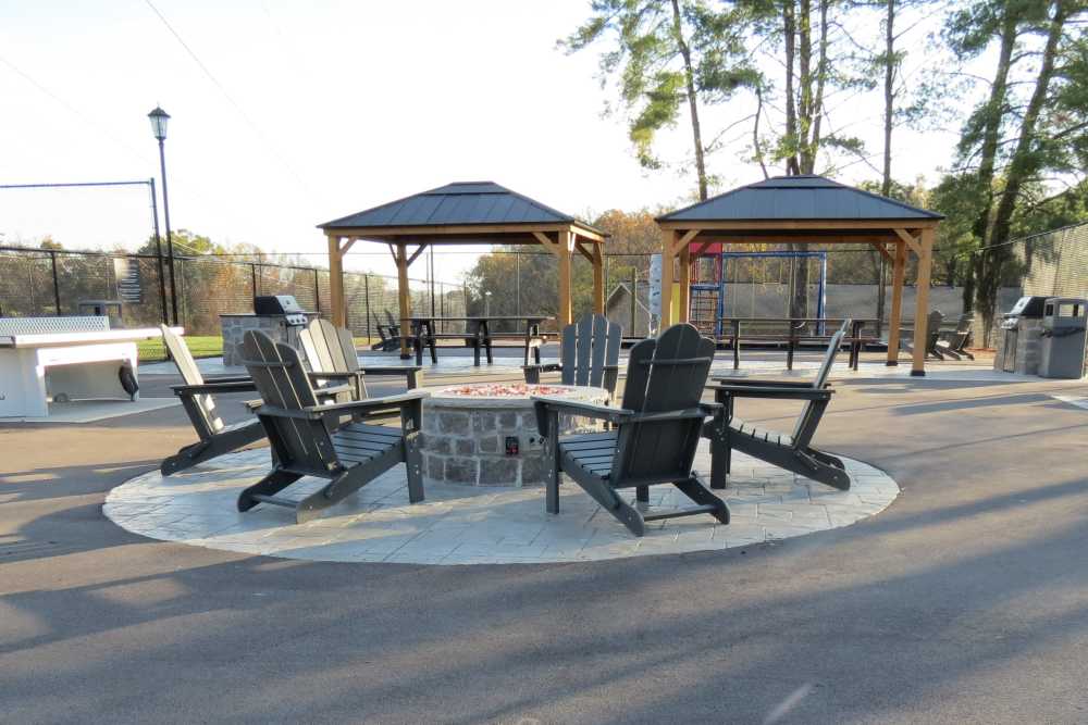 Chill out by the fire at  Deane Hill fitness center in Knoxville