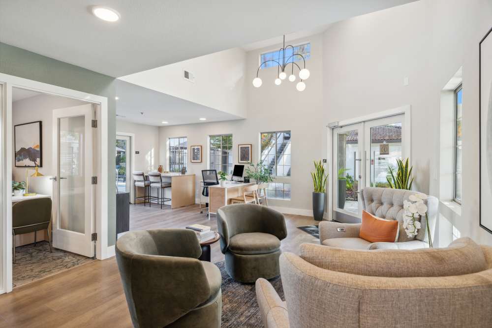 Cozy seating options at Terra at Portola Park in Livermore, California