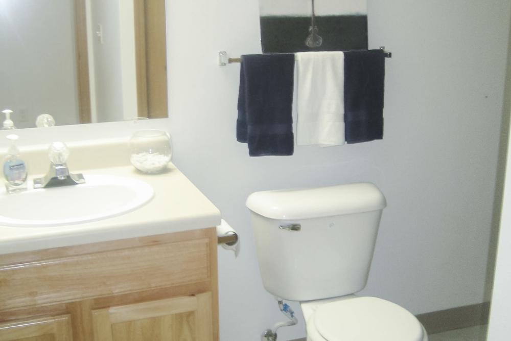 Bathroom at Maple Heights Apartments in Saline, Michigan