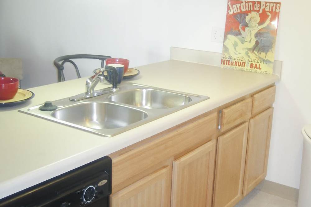 Spacious kitchen at Maple Heights Apartments in Saline, Michigan