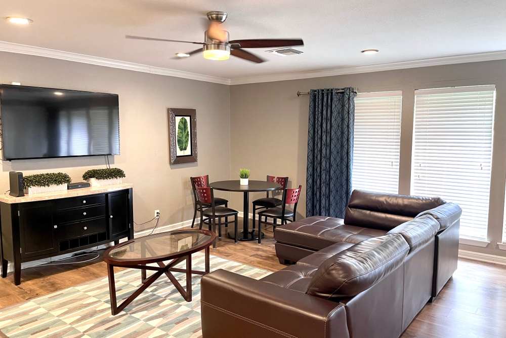 Recreation room at The Abbey at Medical Center in San Antonio, Texas