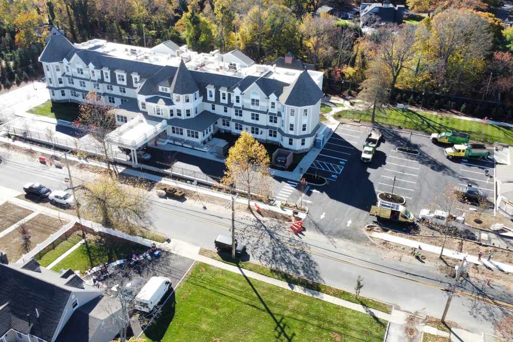 Drone shot at Netherbay at Bay Shore in Bay Shore, New York