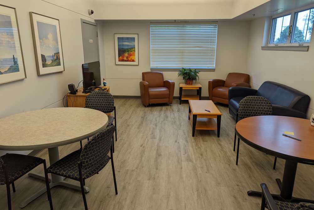 Lounge area at Bay Village in Fall River, Massachusetts
